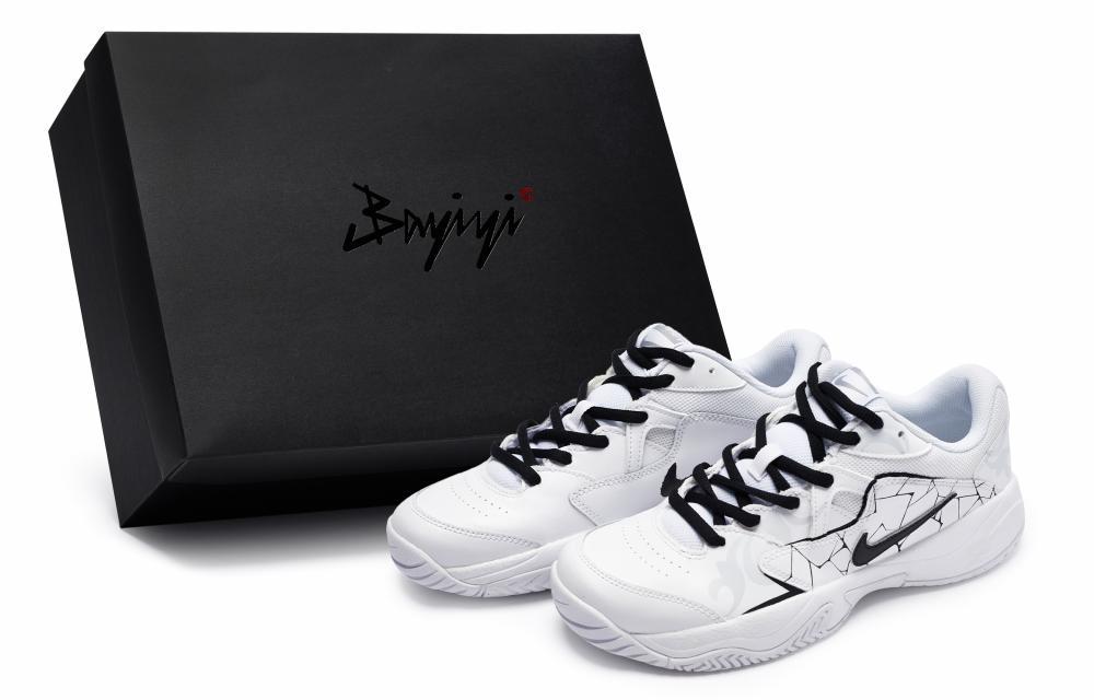 Nike Court Lite 2 811 Manufacturing Ice Crack Special Shoe Box Low-Top Tennis Shoes Women's White Black