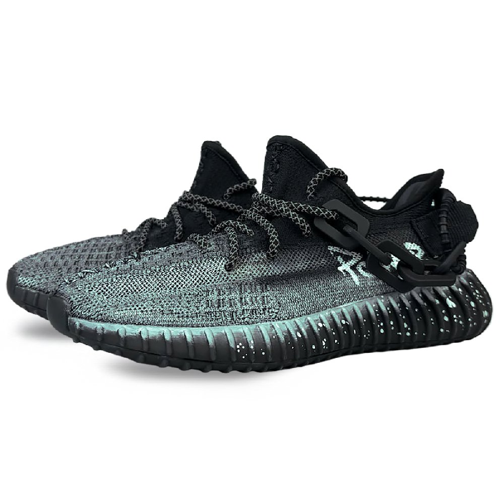 Adidas Originals Yeezy Boost 350 V2 Anti-Slip And Wear-Resistant Breathable Low-Top Casual Shoes Unisex Black Green