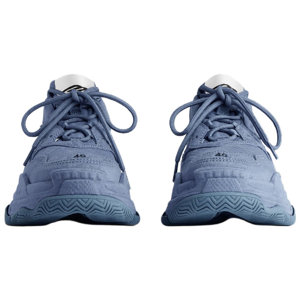 Balenciaga Triple S Low Top Chunky Sneakers Men's Blue