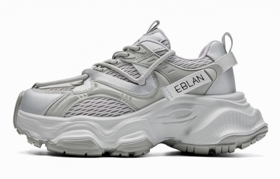 EBLAN Cushioning Low-Top Chunky Sneakers Women's Silver