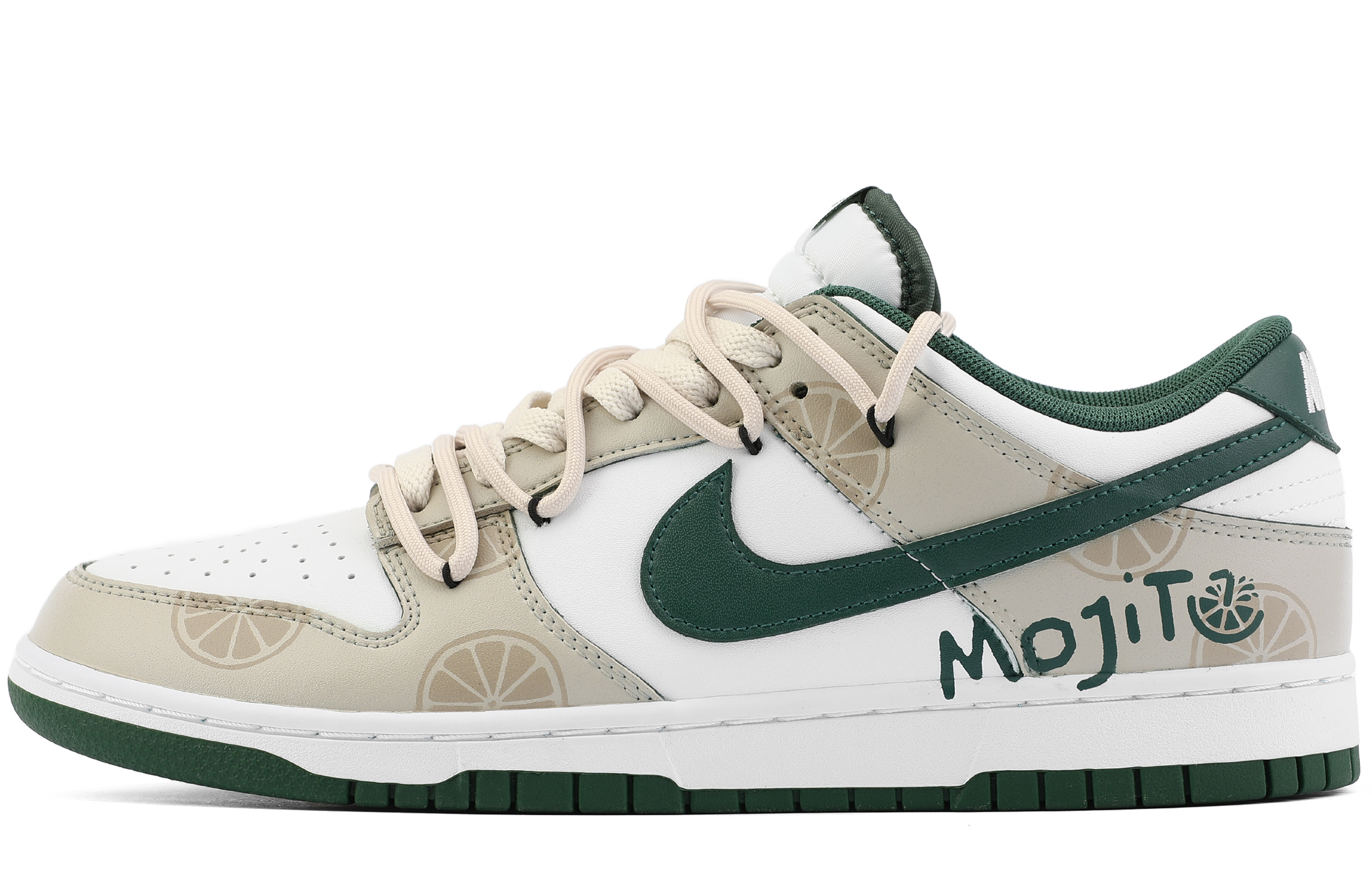 Nike Dunk Wear resistant And Lightweight Low top Skateboard Shoes Unisex White Green