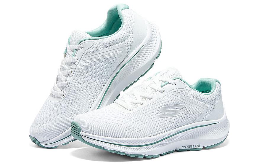 Skechers Go Run Consistent 2.0 Cushioned Wear-Resistant Breathable Low-Top Casual Shoes Women's White Green