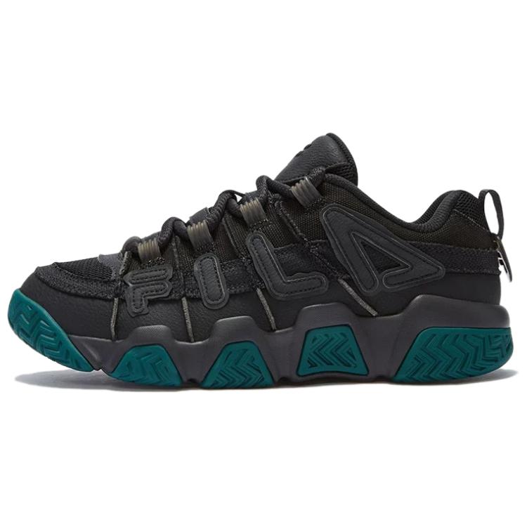 FILA FUSION BARRICADE Puffy Shoes Anti-Slip Wear-Resistant Low-Top Vintage Basketball Shoes Men's Black