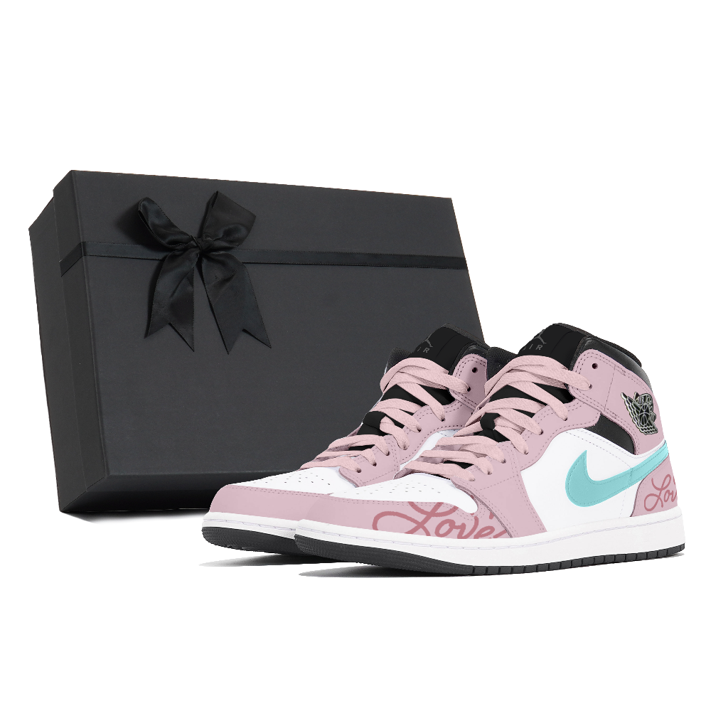 Jordan Air Jordan 1 Dust Collection Abrasion Resistant Slip Resistant Mid Top Vintage Basketball Shoes Men's Pink