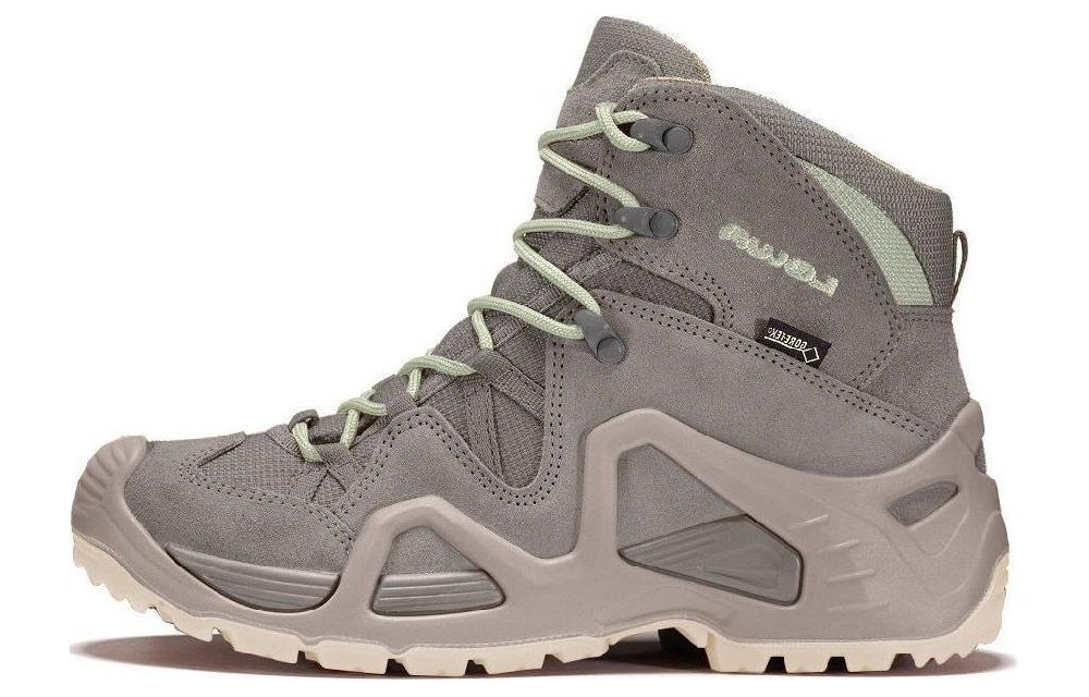 Lowa ZEPHYR Anti Slip Wear Resistant Mid Top Hiking Shoes Women's Gray Green