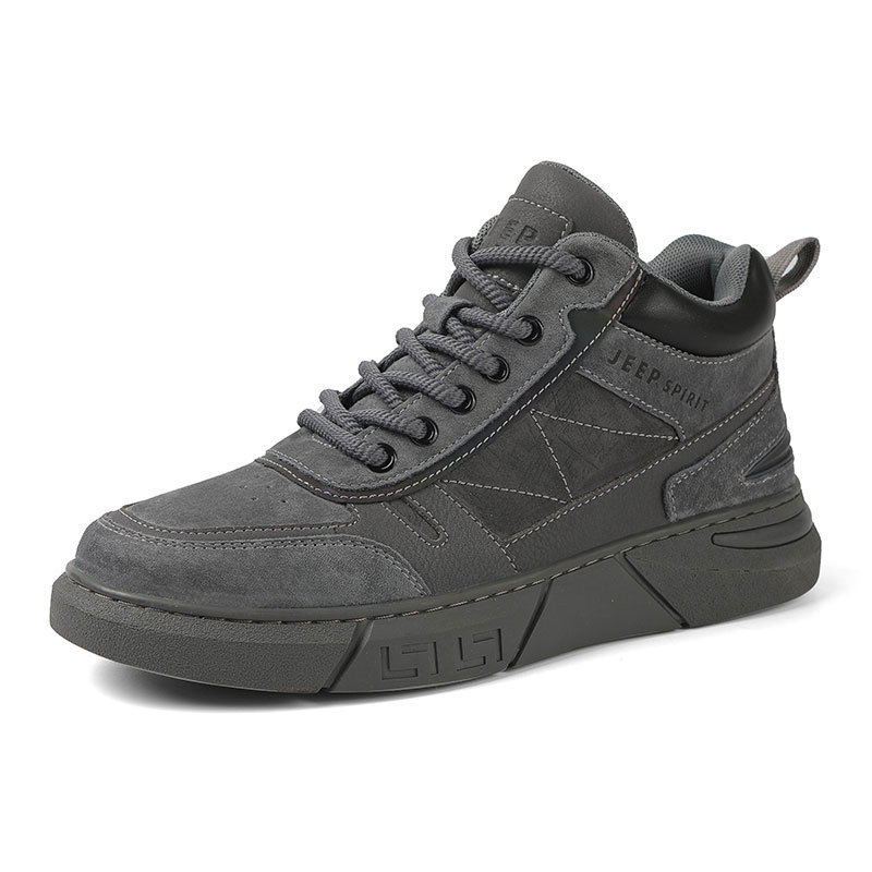 JEEP SPIRIT Slip Resistant, Abrasion Resistant, Waterproof, Lightweight Mid Top Casual Shoes Men's Climbing Gray