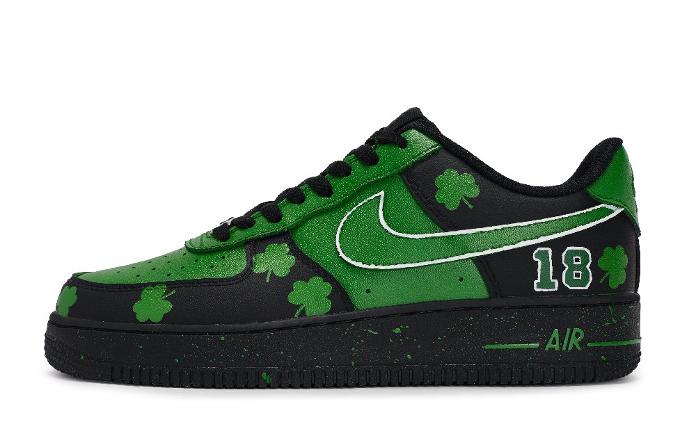 Nike Air Force 1 07 Magic Pen Flower Green Army Home Wear-Resistant Low-Top Skateboard Shoes Unisex Black Green