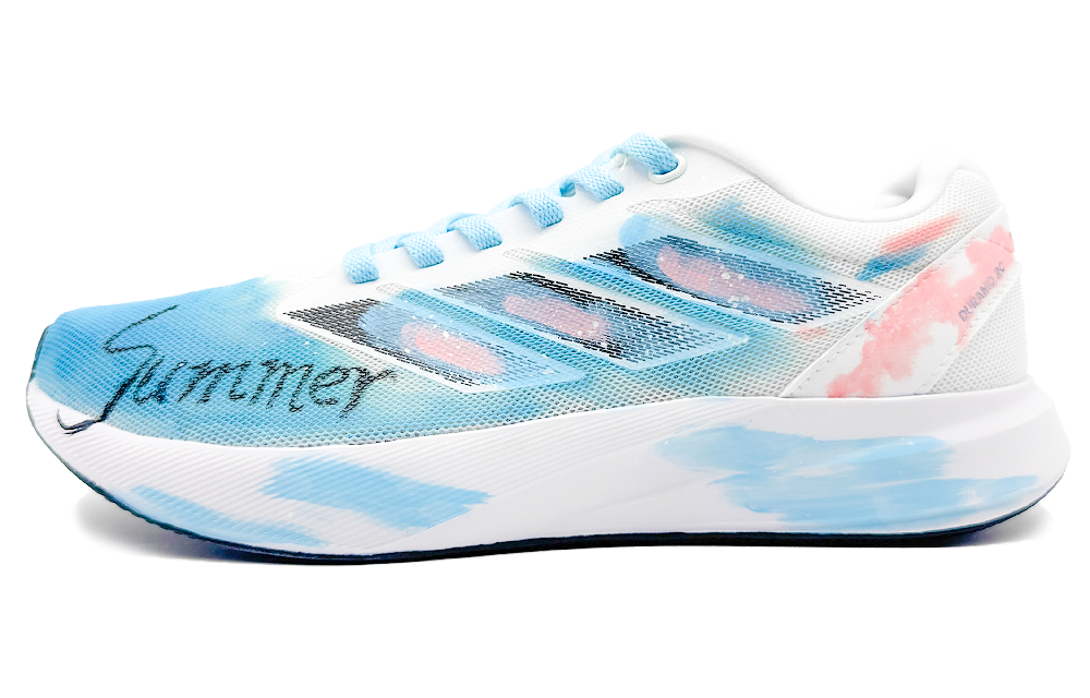 Adidas Duramo RC Cushioning And Breathable Low Top Casual Training Sprint Racing Running Shoes Unisex Blue Pink