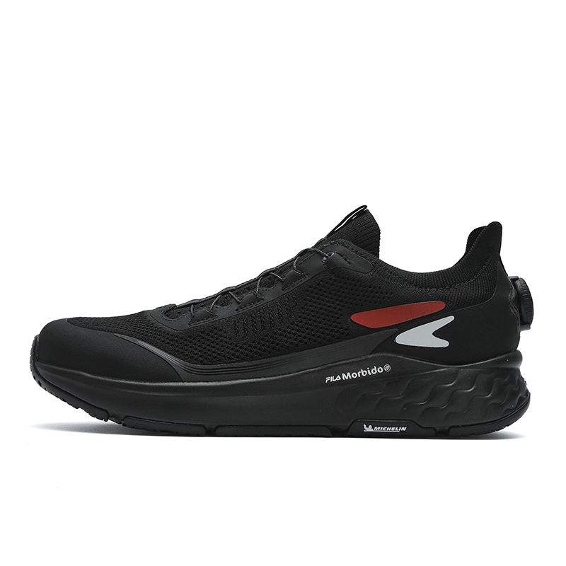 FILA BOA Cushioning, Wear Resistant Low Top Running Shoes Men's Black