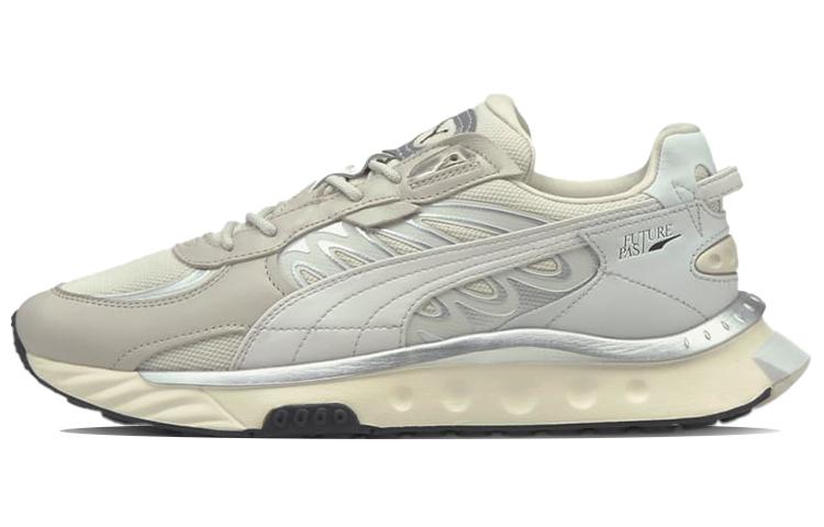 PUMA Wild Rider Low Top Running Shoes Ivory 'Gray Silver White'