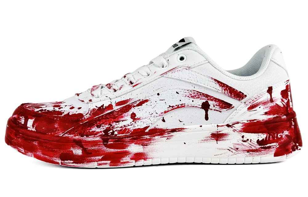 LiNing Coverage Slip Resistant Cushioning Low Top Skateboard Shoes Men's White Red