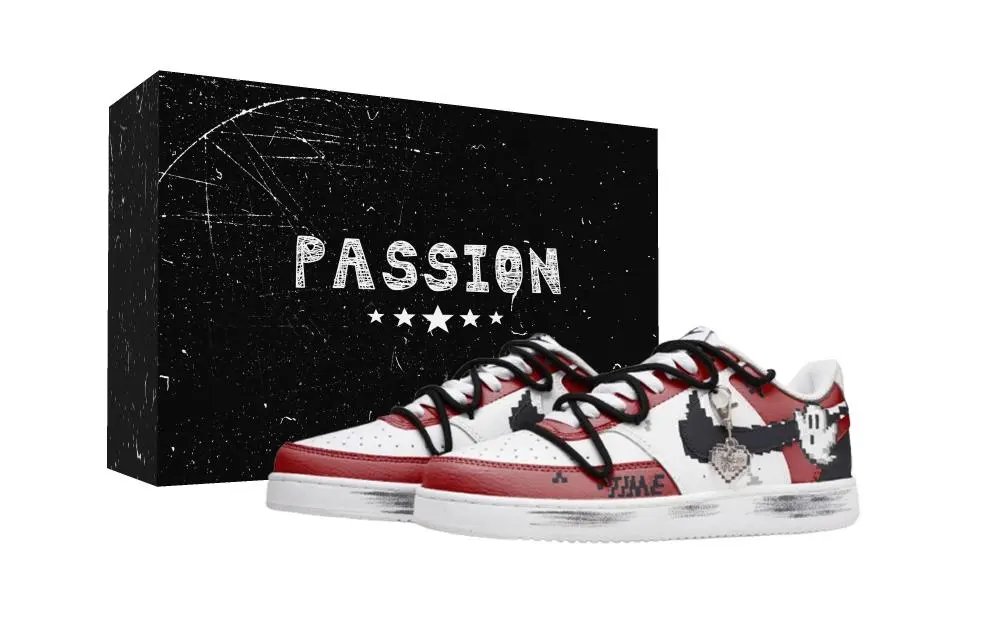 Nike Court Vision 1 Hot Blood Ghost Box Abrasion Resistant Low top Skateboard Shoes Unisex White Red