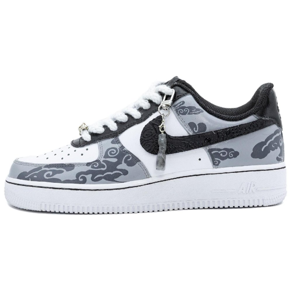 Nike Air Force 1 Dragon Treading On Auspicious Clouds Anti-Slip Wear-Resistant Low-Top Skateboard Shoes Men's Gray