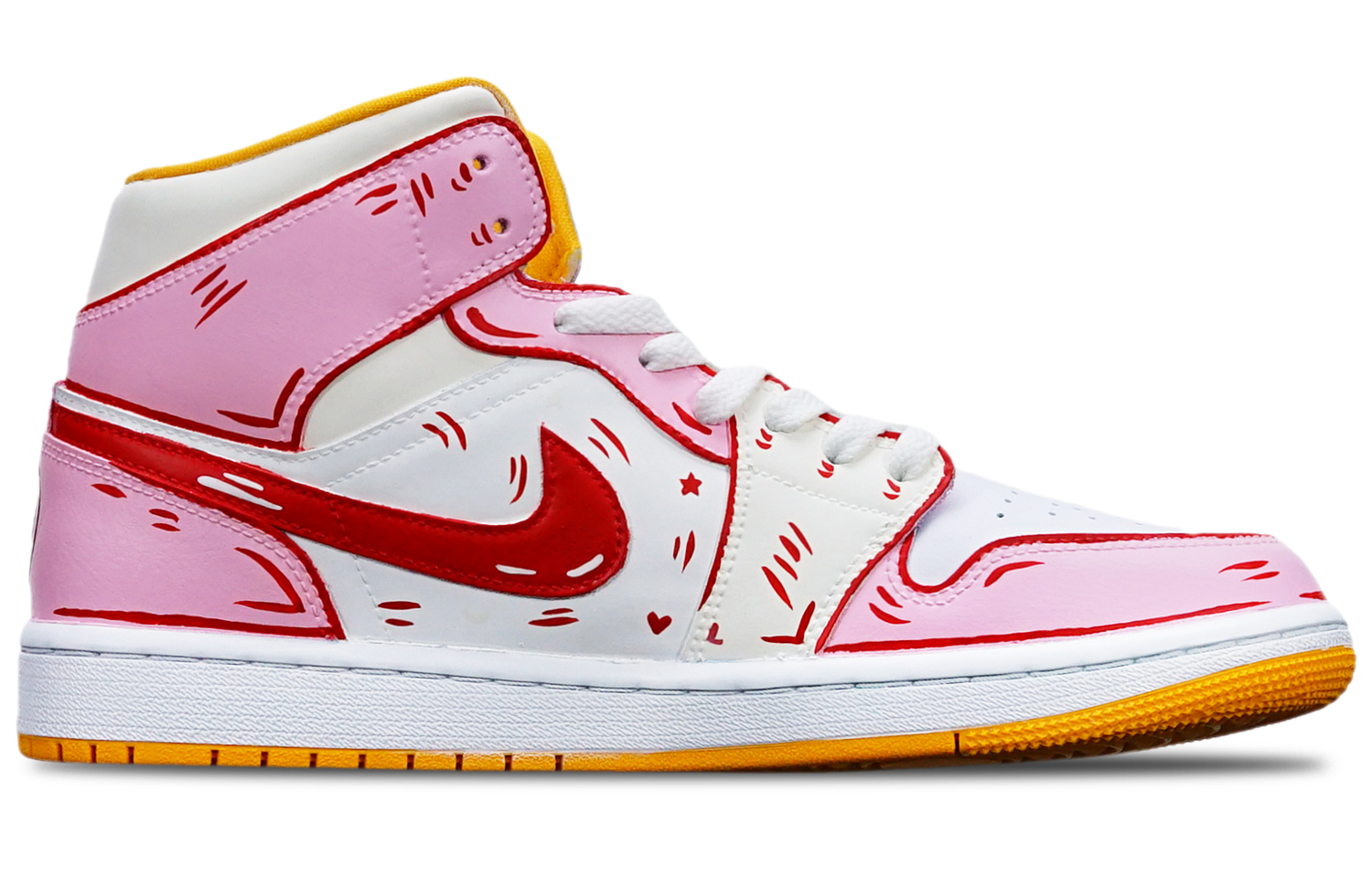 Jordan Air Jordan 1 Mid High Top Vintage Basketball Shoes Women's Pink White купить в интернет-магазине Yoocart с быстрой доставкой по России.