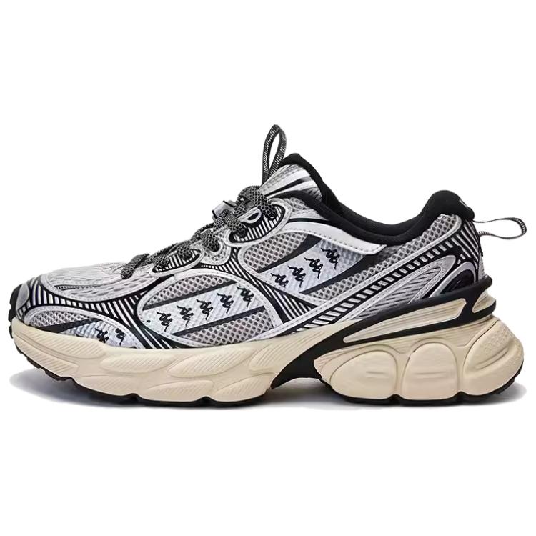 Kappa Anti-Slip Wear-Resistant Low-Top Casual Running Shoes Unisex Black White
