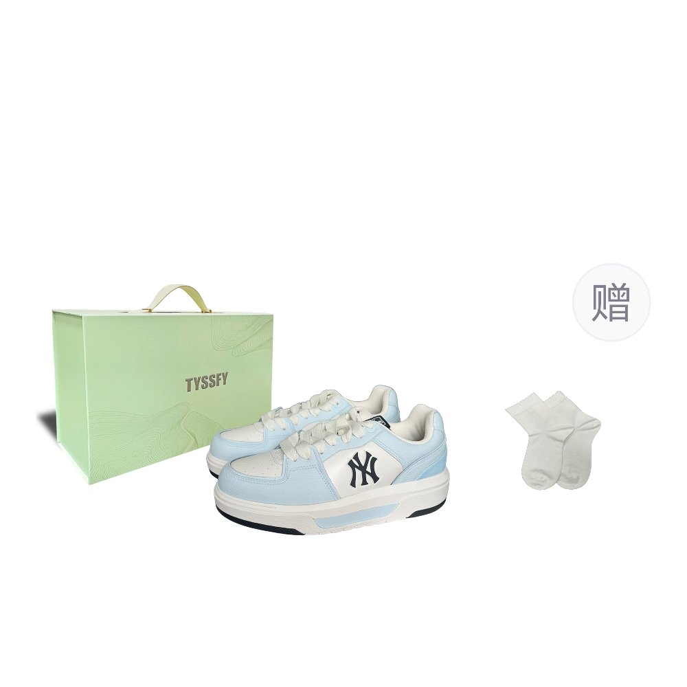 MLB Chunky Liner Indigo Box Abrasion Resistant Low Top Skateboard Shoes Women's Pink Blue