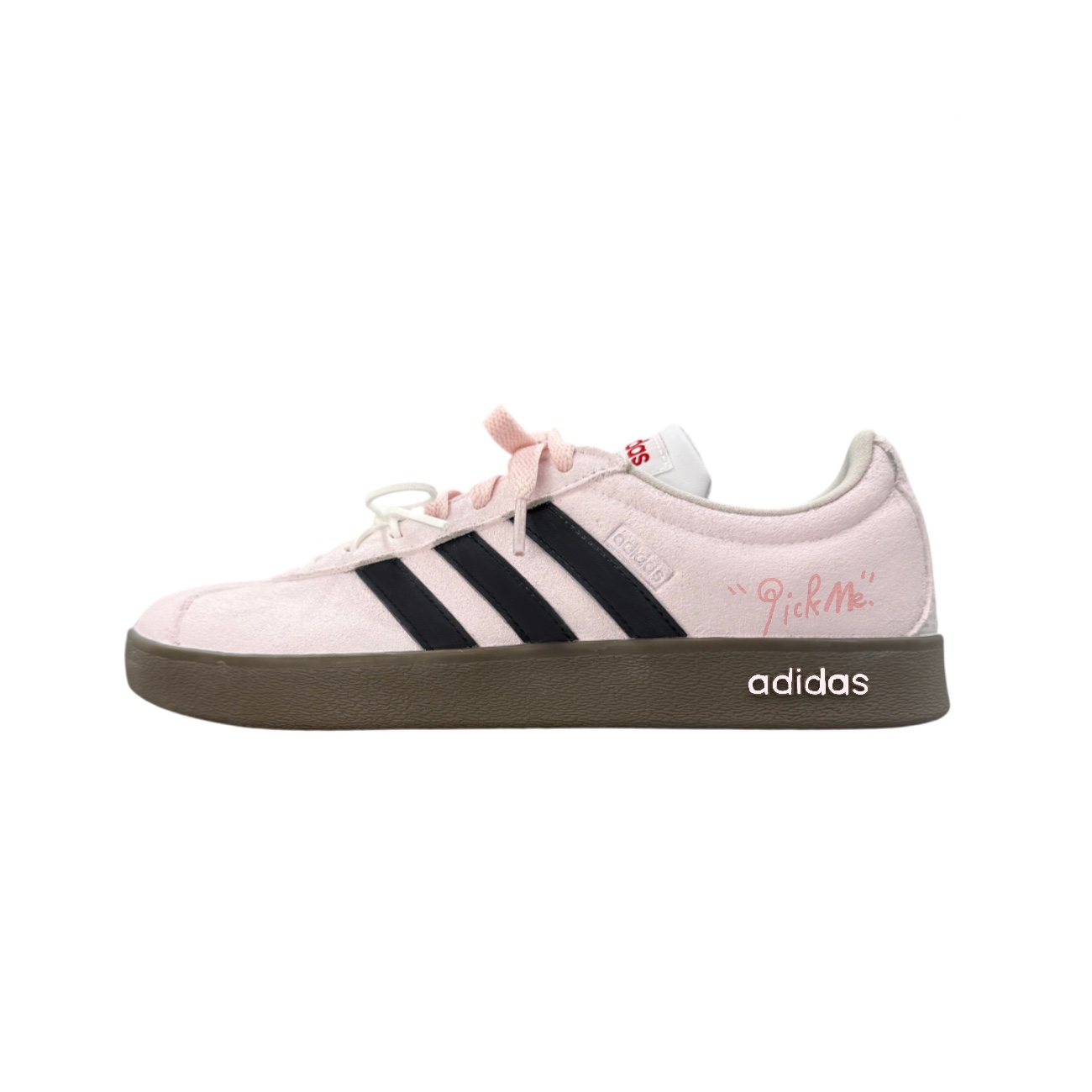 Adidas VL COURT 2.0 Ink, Peach Wear resistant And Lightweight Low top Skateboard Shoes Unisex Black Pink