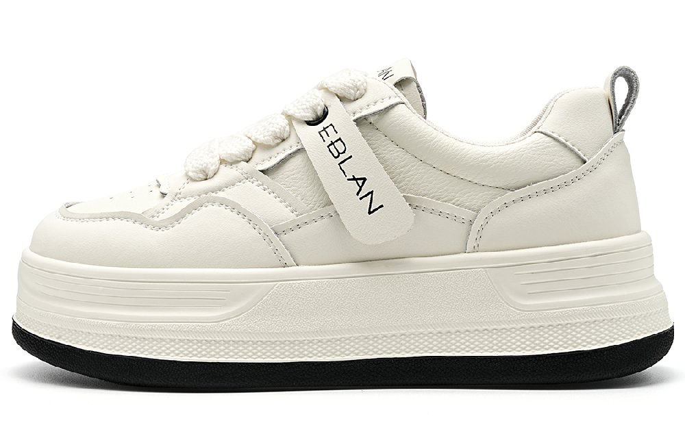 EBLAN Low Top Skateboard Shoes Women's Beige Black