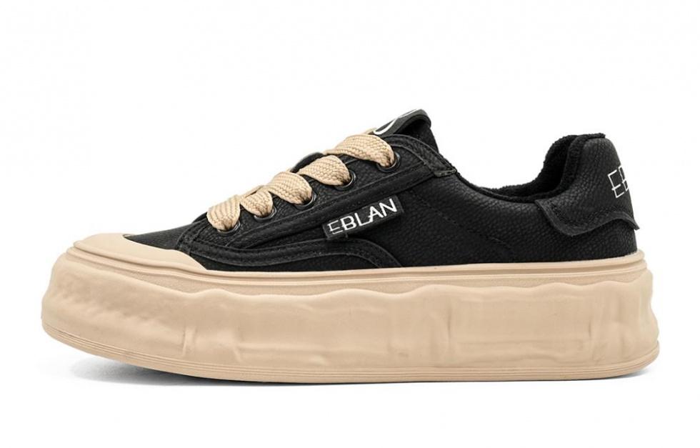 EBLAN Low-Top Skateboard Shoes Women's Beige Black