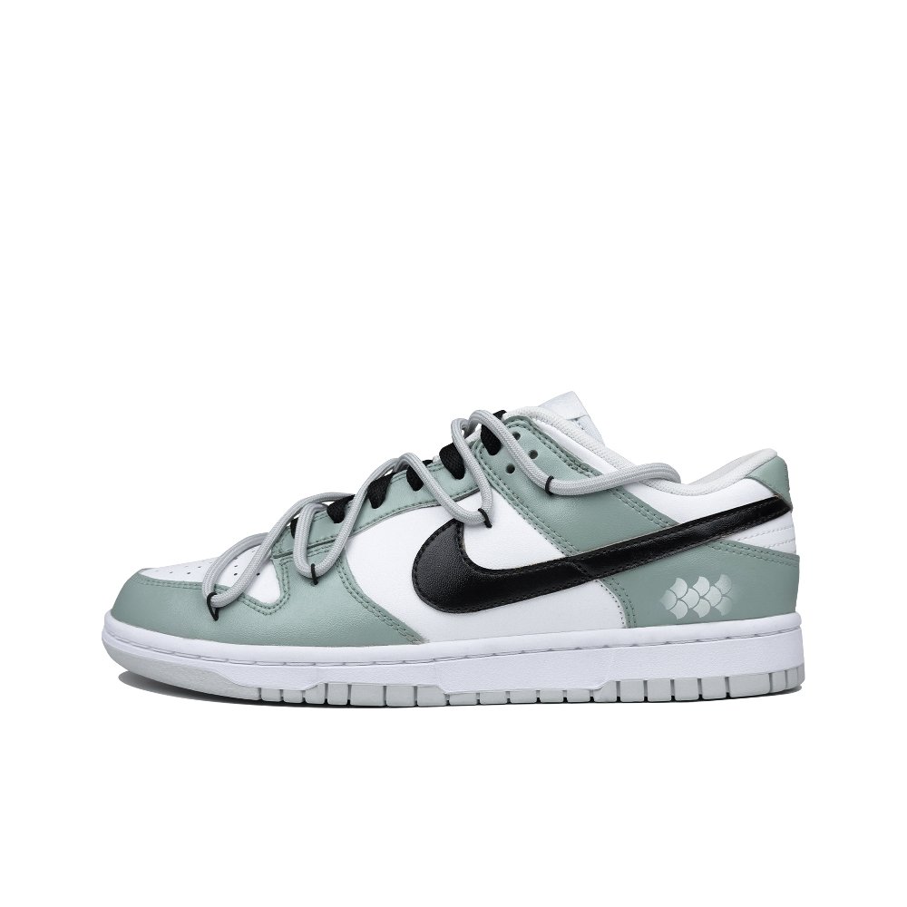 Nike Dunk Pale Dragon Low-Top Skateboard Shoes Men's Black White Green