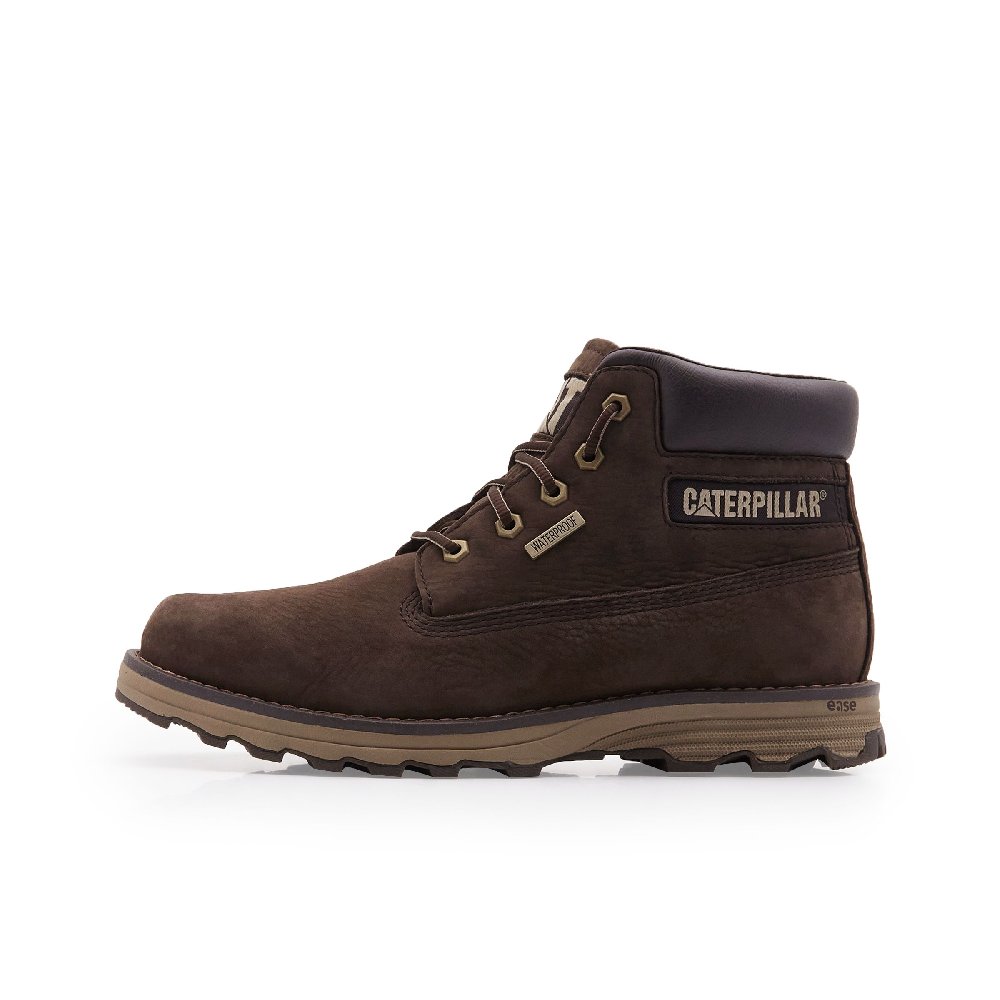 CAT Water-Resistant Short Outdoor Boots Men's Dark Brown