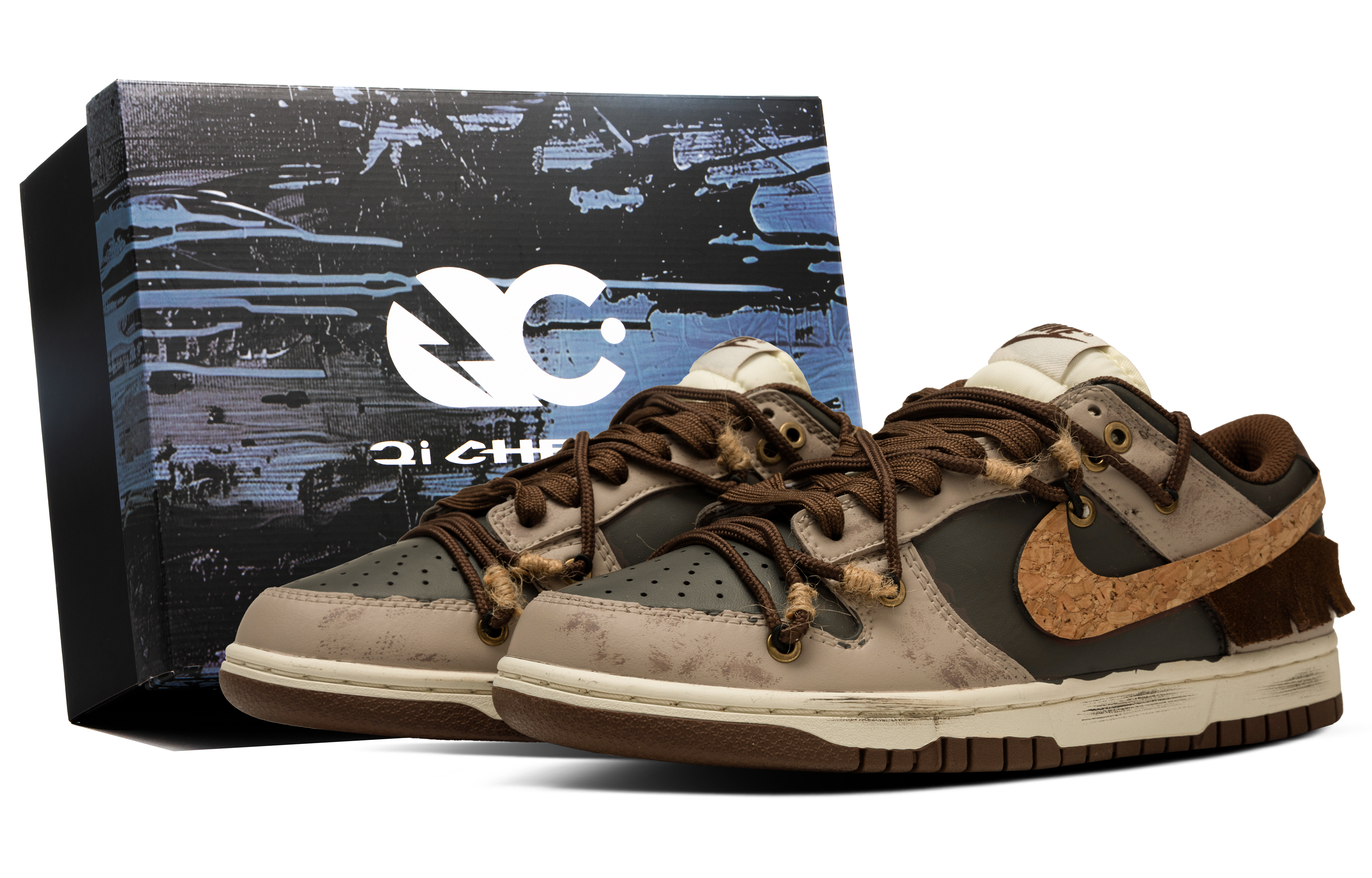 Nike Dunk Slip Resistant Abrasion Resistant Low top Skateboard Shoes Women's Brown Black купить в интернет-магазине Yoocart с быстрой доставкой по России.