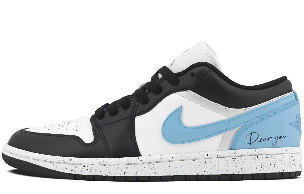 Jordan Air Jordan 1 Cushioned Slip-Resistant Low-Top Vintage Basketball Shoes GS Carolina Blue