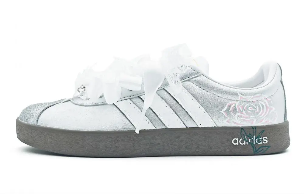Adidas VL COURT 2.0 Waterproof Cushioning Low top Skateboard Shoes Unisex Silver