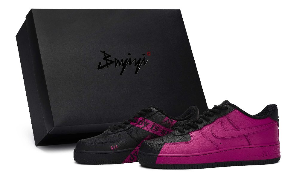 Nike Air Force 1 07 811 Manufacturing, Blush Red Clown, Special Shoe Box Low Top Skateboard Shoes Unisex Black Rose Red