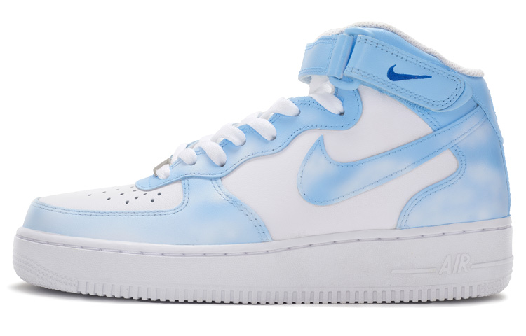 Nike Air Force 1 Air Force 1 Mid Top Skateboard Shoes Men's Blue White