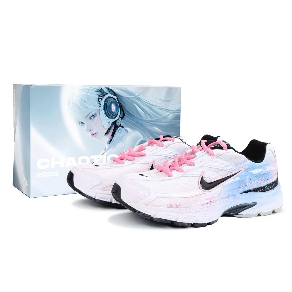 Nike Initiator Breathable Low Top Running Shoes Unisex Pink Blue