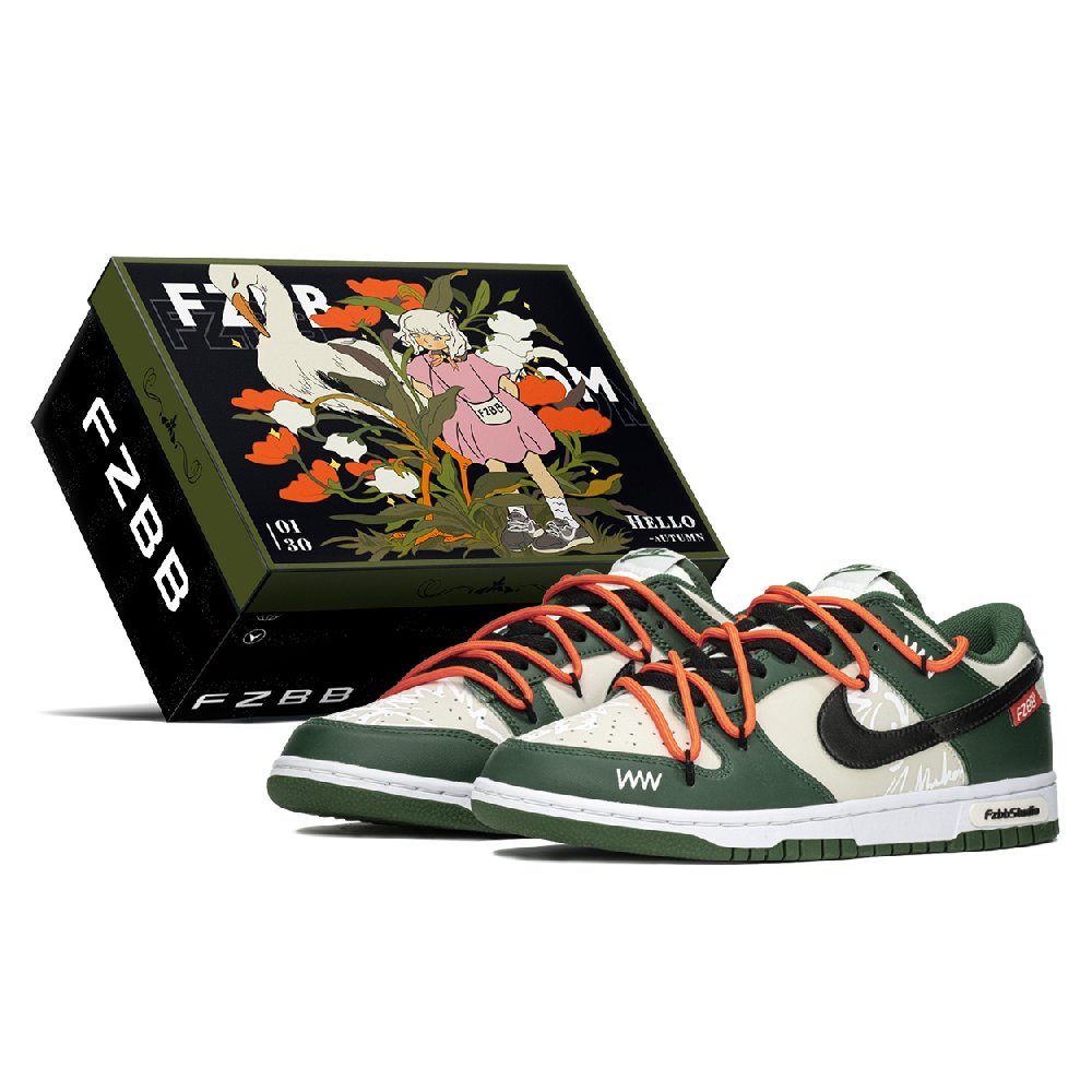 Nike Dunk Impact Resistance Low Top Skateboard Shoes Unisex Green Black White