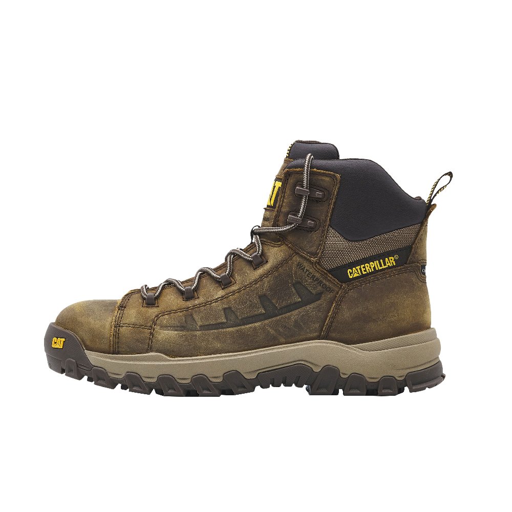 CAT Slip Resistant 13cm Outdoor Boots Men's Brown