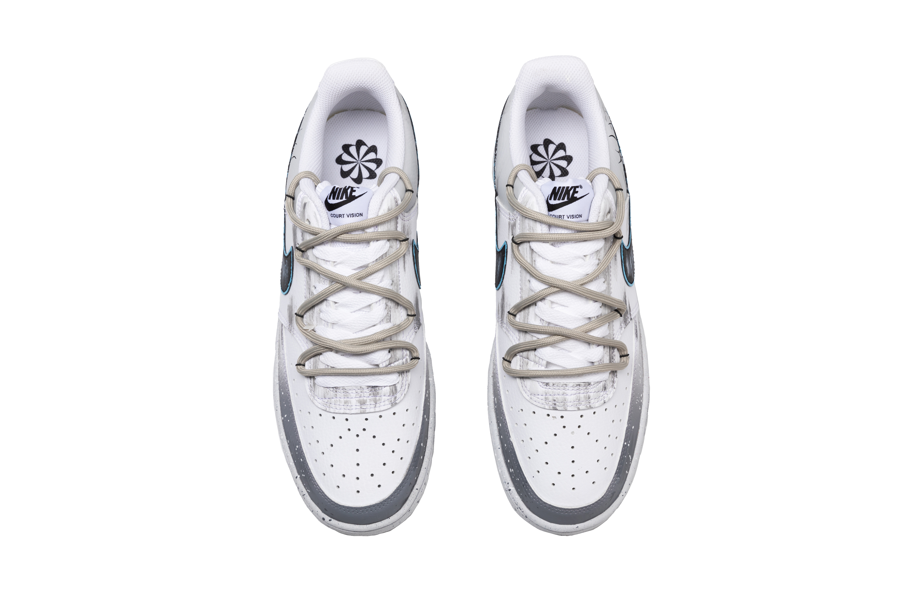 Nike Court Vision 1 Anti-Slip And Wear-Resistant Lightweight Low-Top Skateboard Shoes Men's Black White Gray купить в интернет-магазине Yoocart с быстрой доставкой по России.