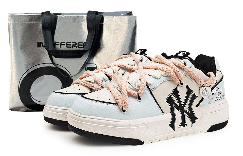 MLB Chunky Liner EIGHT% MOOD Abrasion Resistant Low Top Skateboard Shoes Unisex White Light Blue