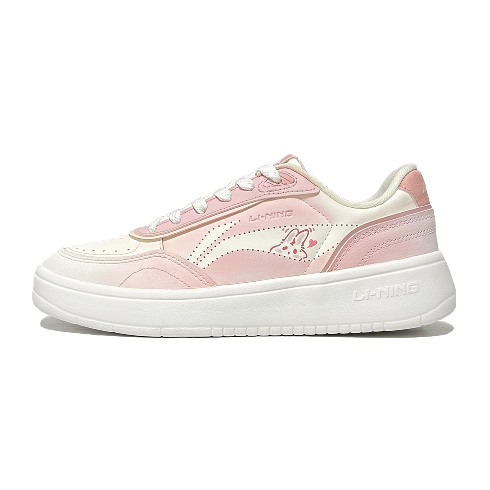 LiNing Su Slip Resistant, Abrasion Resistant, Breathable Low Top Skateboard Shoes Women's White Pink