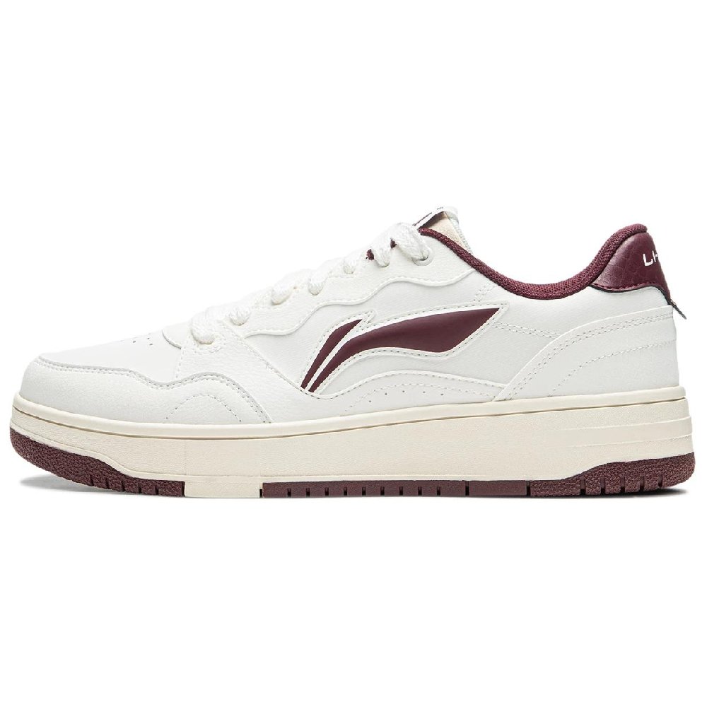 LiNing Tianji Soft Slip Resistant Cushioning Abrasion Resistant Low Top Skateboard Shoes Men's White Purple