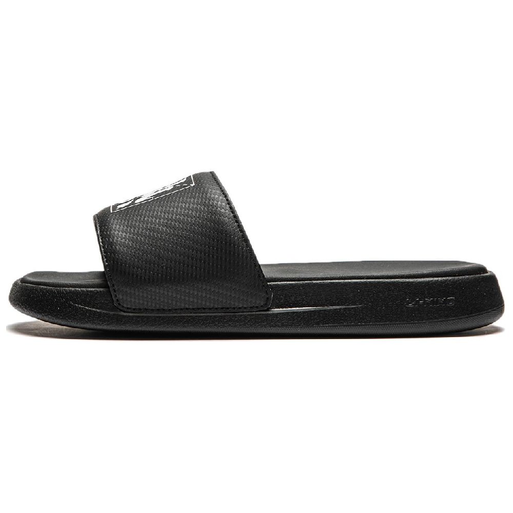 LiNing LN Slipper Slip Resistant Quick Dry Abrasion Resistant Slide Slippers Women's Black White