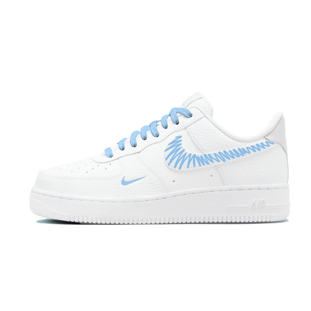 Nike Air Force 1 Slip-Resistant Cushioning Wear-Resistant Low-Top Skateboard Shoes Unisex Sky Blue
