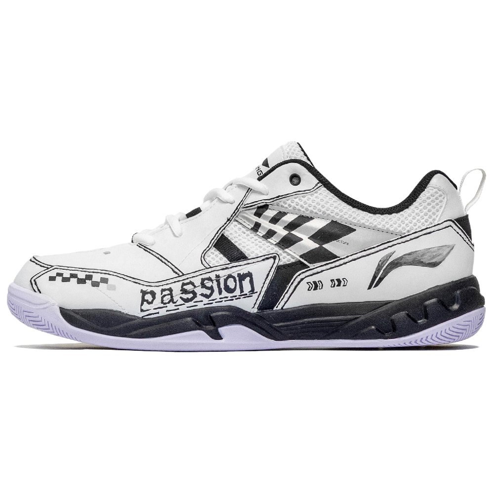 LiNing Koba Slip Resistant, Abrasion Resistant, Breathable Low Top Badminton Shoes Men's White