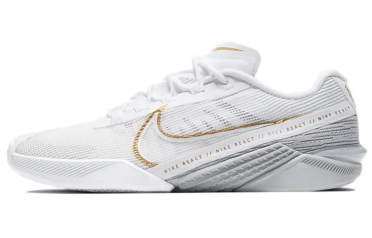 Nike React Metcon Turbo White Metallic Gold Women's