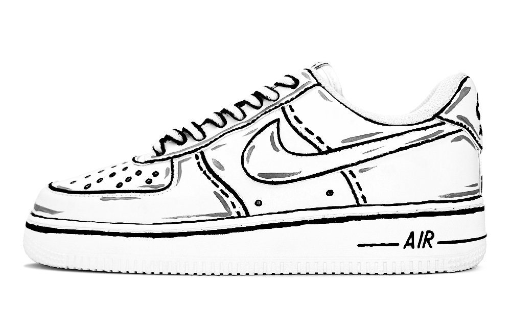 Nike Air Force 1 Anti Slip Wear Resistant Low Top Skateboard Shoes Unisex Black White