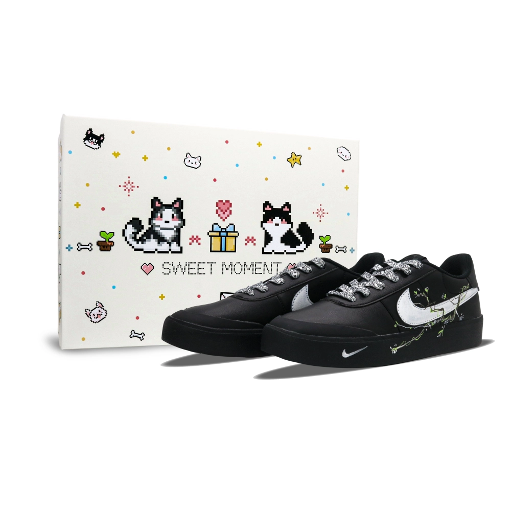 Nike Court Shot Cushioning Low top Skateboard Shoes Men's Black White