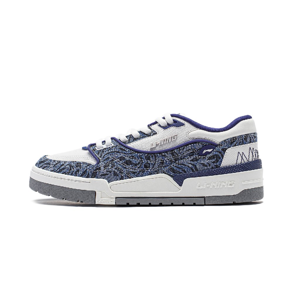 LINING 001 BTC Skateboard Shoes Men's Low top Navy/Champagne White