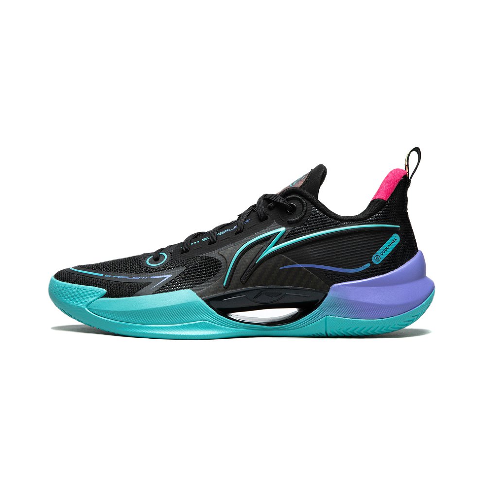 LiNing Super Light V2 Cushioning, Abrasion Resistant, Breathable, Support, Rebound Low Top Basketball Shoes Men's Black