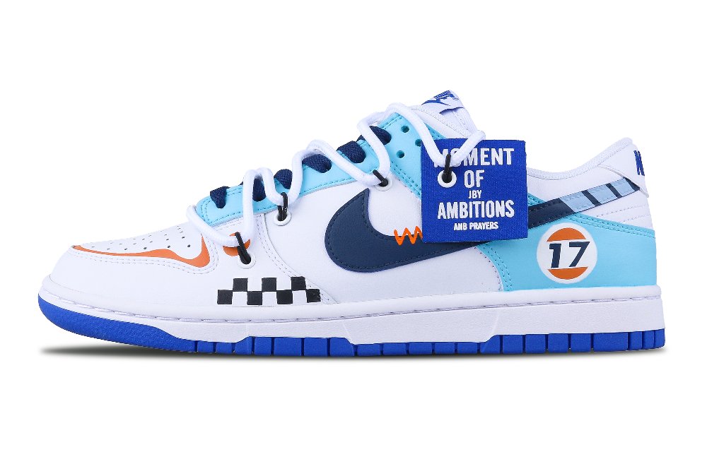 Nike Dunk Coverage Anti-Slip And Wear-Resistant Low-Top Skateboard Shoes Men's Blue