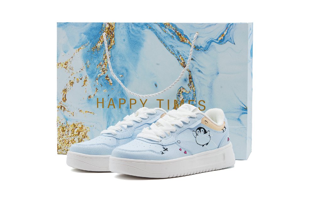 Anta Relaxed Cushioning, Wear Resistant Low Top Skateboard Shoes Unisex Light Blue