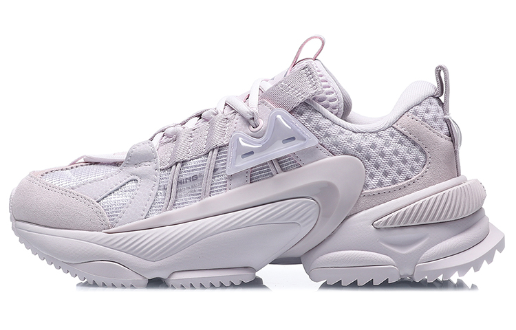 LiNing Nebula M1 Cushioning Anti-Slip Wear-Resistant Breathability Low-Top Sports Casual Shoes Women's Gray Purple