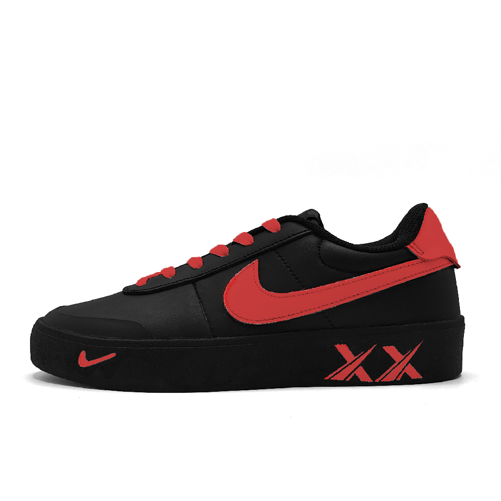 Nike Court Shot Do You Know? Abrasion Resistant Low Top Skateboard Shoes Unisex Black Red