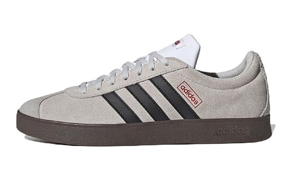 Adidas Neo Vl Court Classic Slip-Resistant Low-Top Skateboard Shoes Unisex Yellow Brown